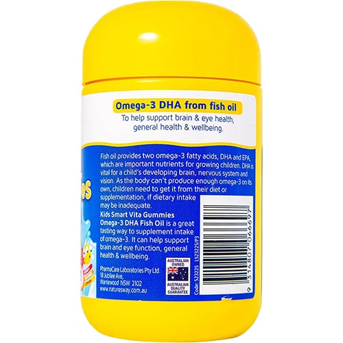 Kẹo dẻo Nature's Way Kids Smart Vita Gummies Omega-3 DHA Fish Oil hỗ trợ tăng cường sức khỏe (60 viên)