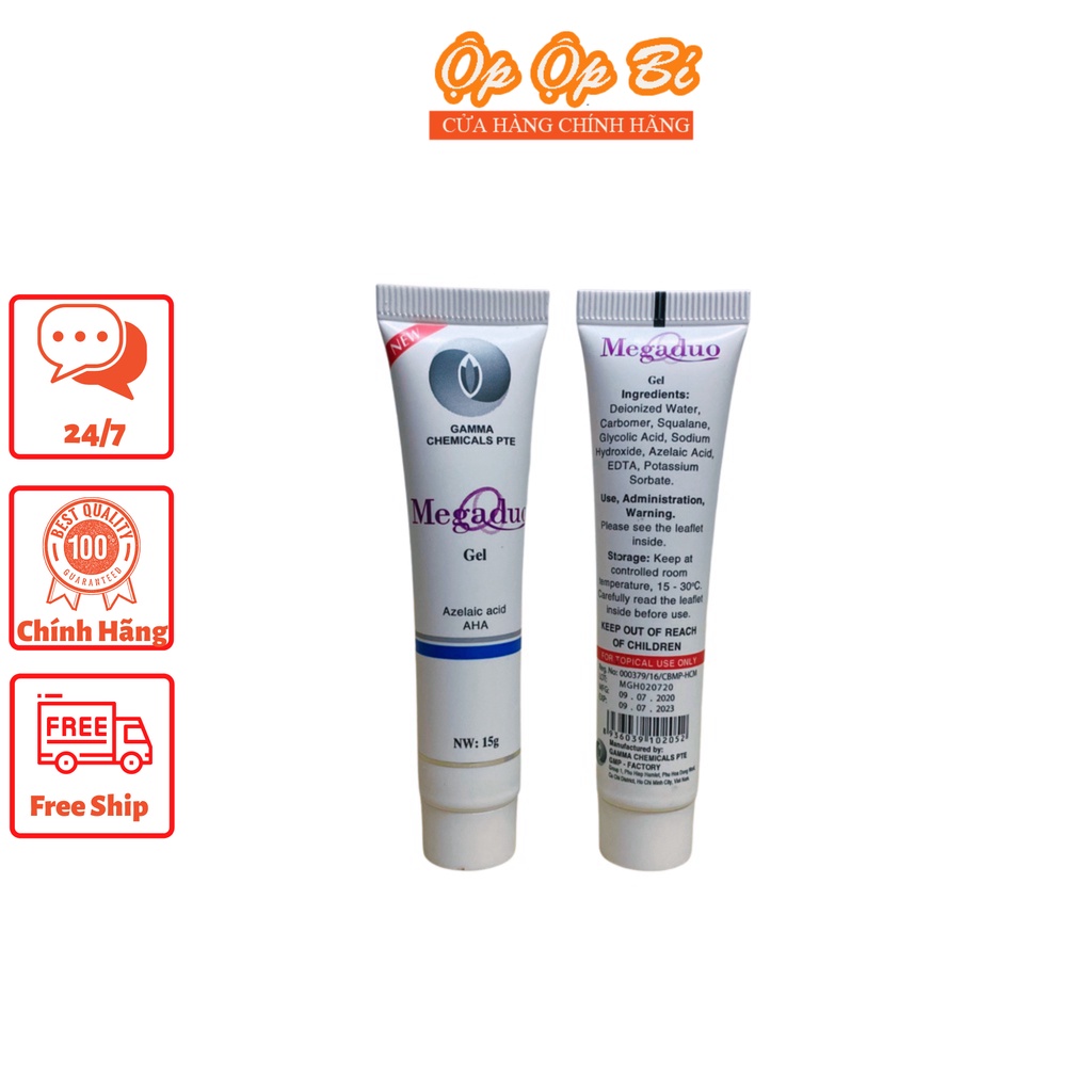 Megaduo AHA - Megaduo Plus - Gel Giảm Mụn, Giảm Thâm, Chống Lão Hóa 15g