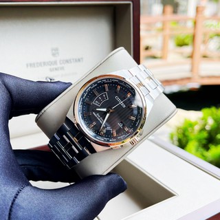 Đồng hồ Nam Citizen World A-T CB0166-54H Eco Drive,Size 42mm,Mặt đen,Lịch ngày,GMT-Năng lượng ánh sáng-Dây kim loại