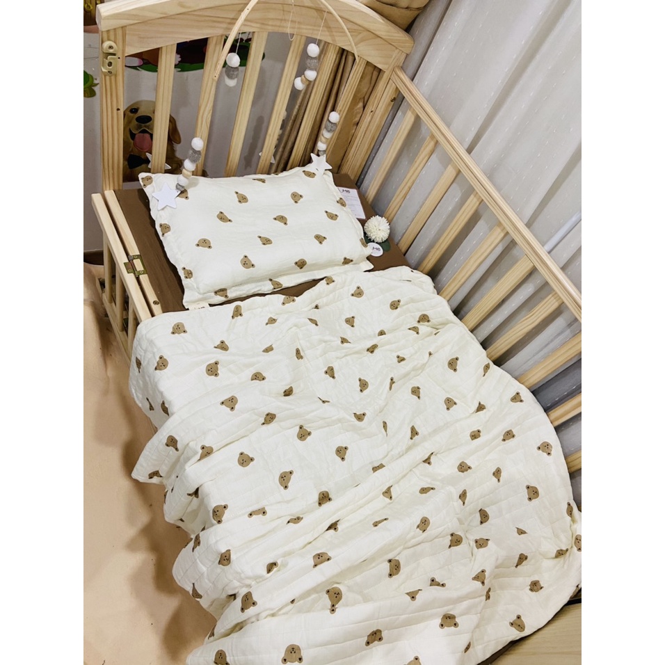 {Mẫu mới} Chăn xô Muslin trần bông 1 mặt, kích thước 1*1,2m dùng 4 mùa cho trẻ sơ sinh tới 4,5 tuổi