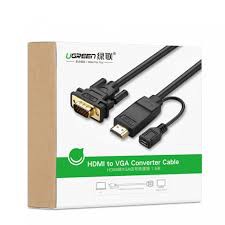 Dây Cáp Chuyển Đổi HDMI To VGA Hỗ Trợ Nguồn Ugreen 30449 (1.5m) - Hàng Chính Hãng