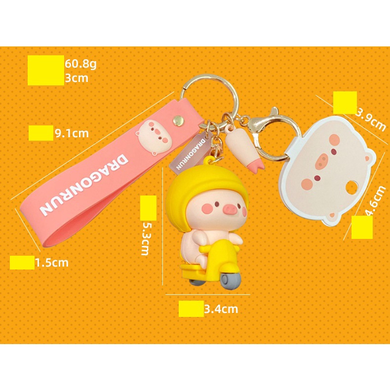 Móc khóa bé Heo đi xe máy