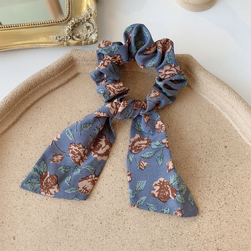 Dây buộc tóc vải in hoa nhiều màu dễ thương cho nữ