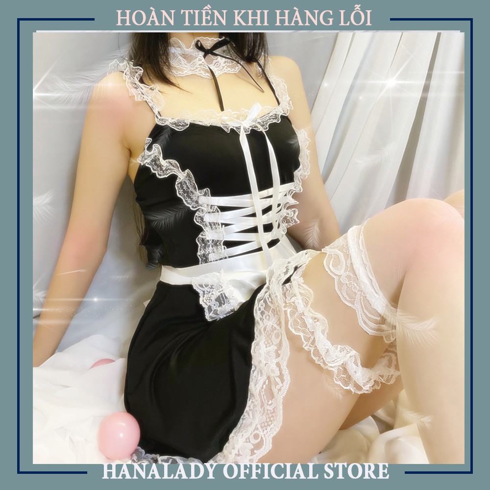 Váy Ngủ Nữ Phong Cách Nàng Hầu Cotton Mềm Mịn Phối Ren Quyến Rũ HanaLadyStore C03 | BigBuy360 - bigbuy360.vn
