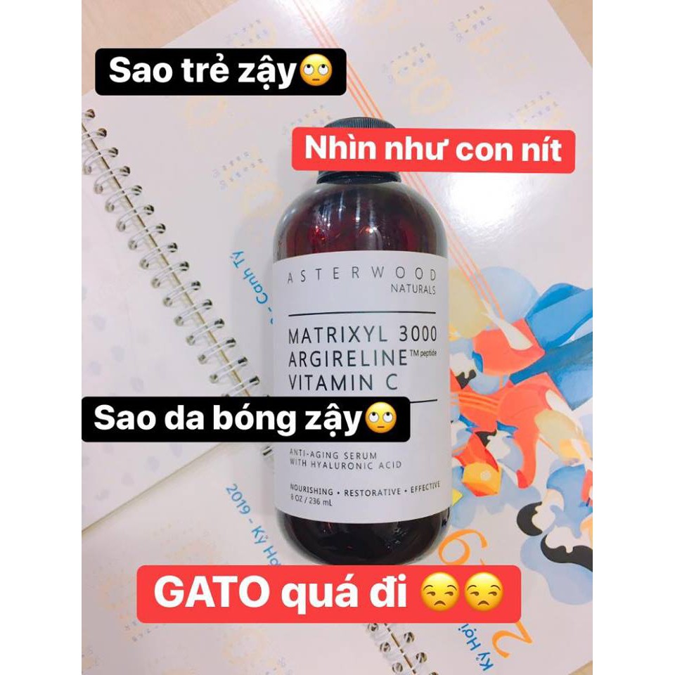 Serum chống lão hóa sáng da Asterwood Naturals Matrixyl 3000 + Argireline + Vitamin C