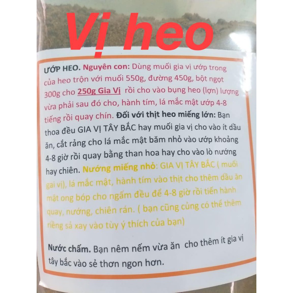COMBO 3 GÓI 100GAM GIA VỊ NƯỚNG -QUAY CHUẨN TÂY BẮC  - TỔNG 300G