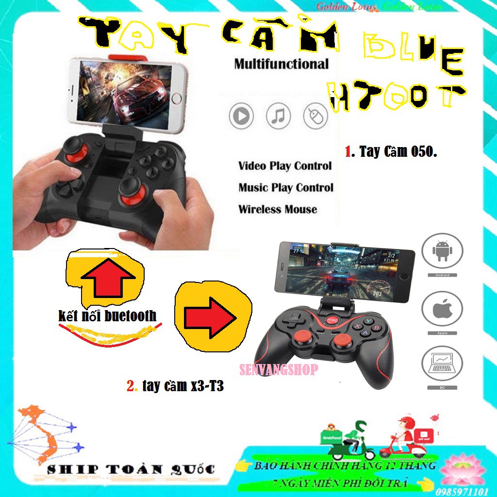 Tay cầm chơi game kết nối Bluetooth Cho Smartphone, Android, IOS,....