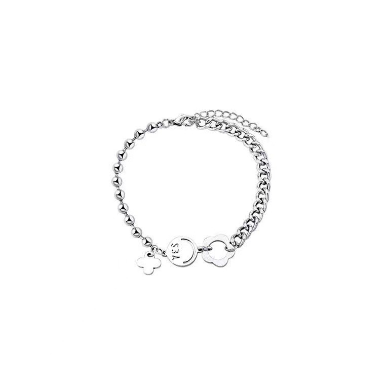 Vòng tay hình mặt cười họa tiết chữ cái đơn giản thời trang 191103