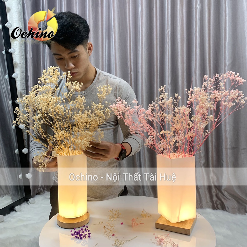 Đèn ngủ để bàn trang trí phòng ngủ đọc sách chất liệu gốm sứ thủ công chỉnh sáng tiện lợi