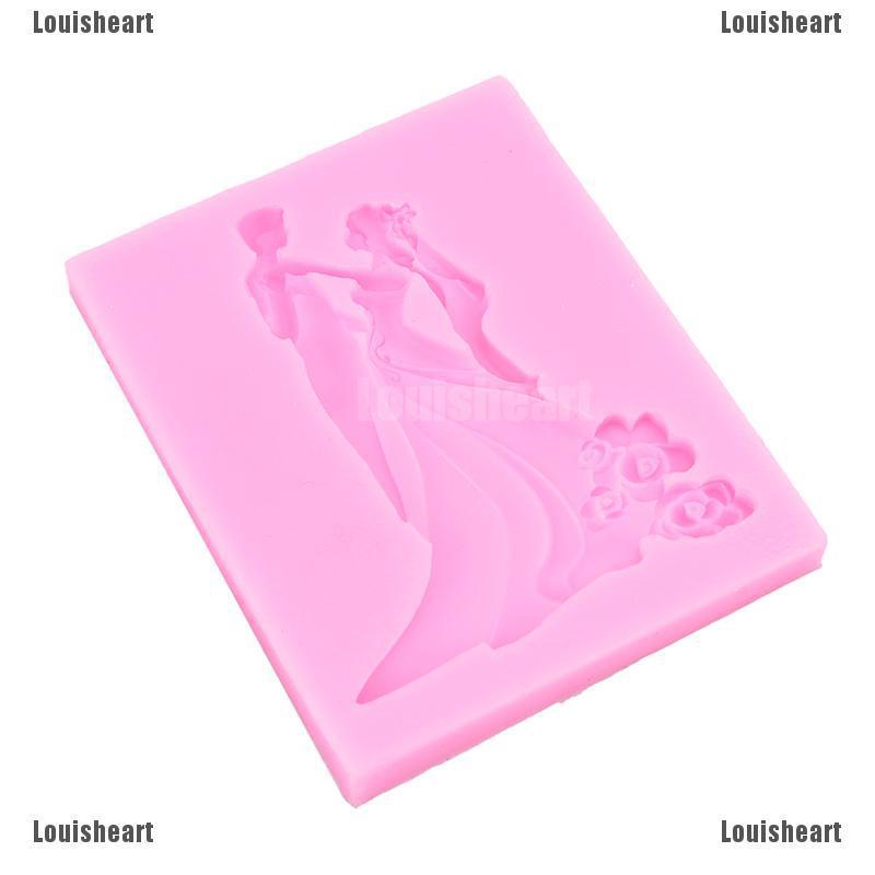 Khuôn fondant bằng silicone hình cô dâu chú rể dùng trang trí bánh kem