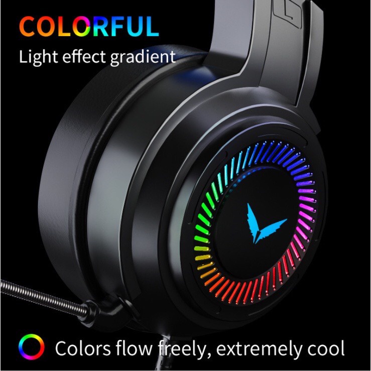 Tai nghe chụp tai gaming giả lập 7.1 full box led rgb cho máy tính  cắm cổng usb có mic tích hợp đèn LED