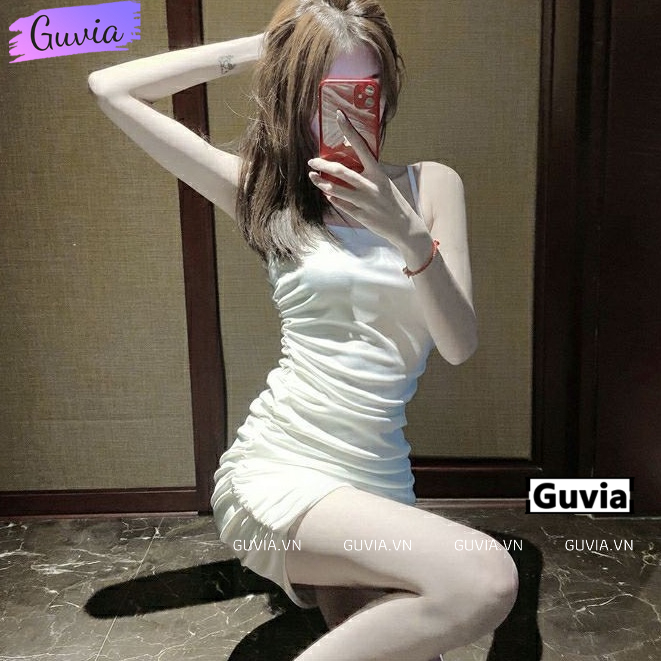 Đầm Váy Body 2 Dây NHÚN SEXY Gợi Cảm Chất Thun COTTON Tốt Mặc Đẹp GUVIA