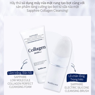Sữa Rửa Mặt WellDerma Sapphire Low Molecule Marine Collagen 2 Sữa Rửa Mặt + 1 Máy Rửa Mặt