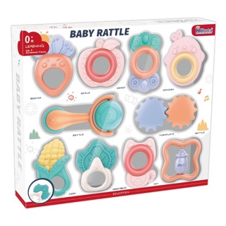 Set 10 xúc xắc kiêm gặm nướu kích thích thính giác, thị giác( hộp Giấy)