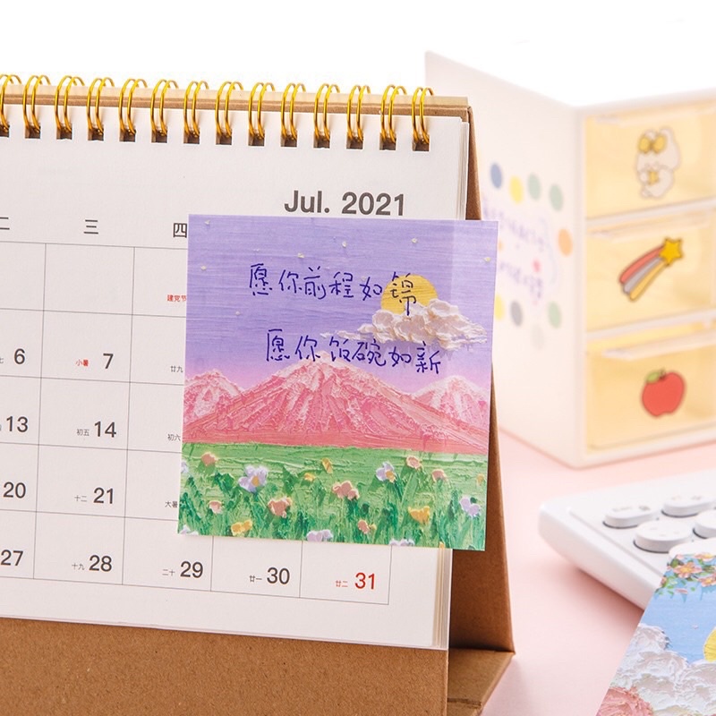 Giấy ghi nhớ Sticky Note mẫu Tranh Sơn Dầu phong cảnh