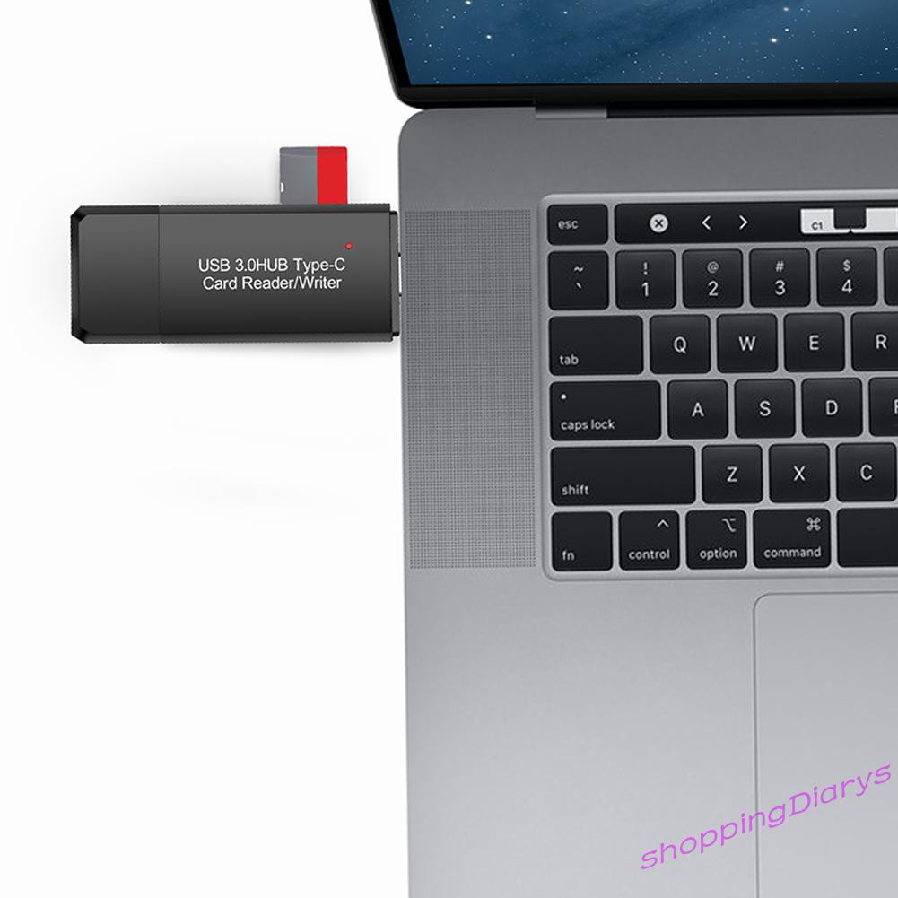 Đầu Đọc Thẻ Nhớ Sh Yc-432 Usb C Sang Usb 3.0 Otg Cho Laptop Điện Thoại