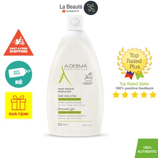 A-Derma Hydra-Protective Shower Gel - Gel Rửa Mặt Và Cơ Thể Cho Da Kích Ứng 400ml