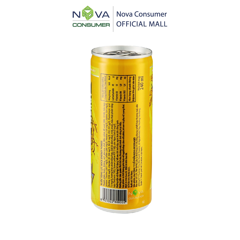 Nước tăng lực Rock Energy Power chứa Sâm Ngọc Linh 240ml