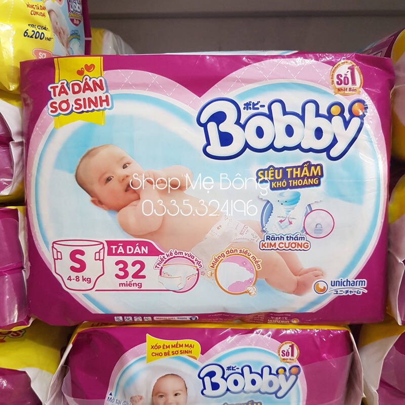 Tã dán Bobby S-32 miếng cho bé