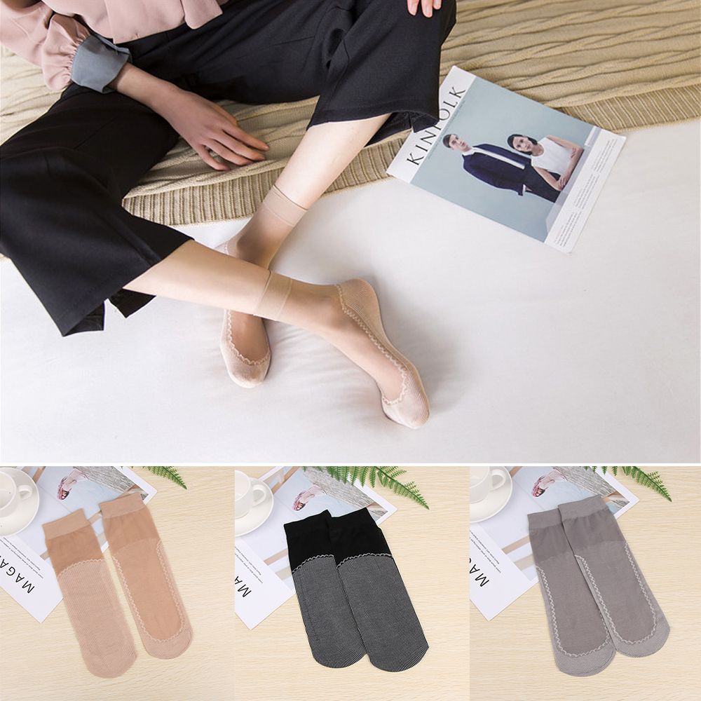 Tất voan lưới siêu mỏng thoáng khí chống trượt nhiều màu sắc đa dạng