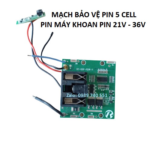 Mạch bảo vệ pin 5 cell - pin máy khoan pin 21V-36V