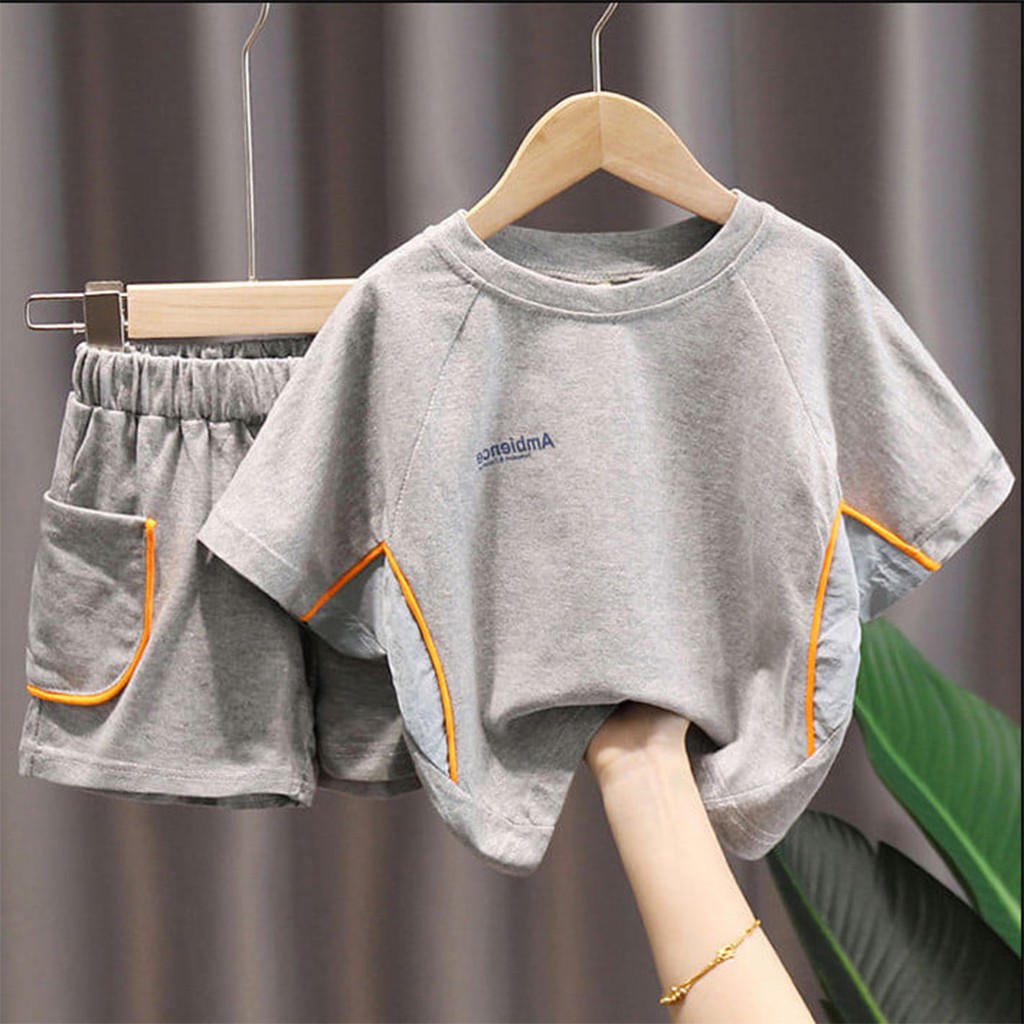 Bộ Cộc Tay Cho Bé Chữ A, Đồ Bộ Bé Trai Chất Cotton Cao Cấp Cho Bé Từ 6-18kg SUMO KIDS