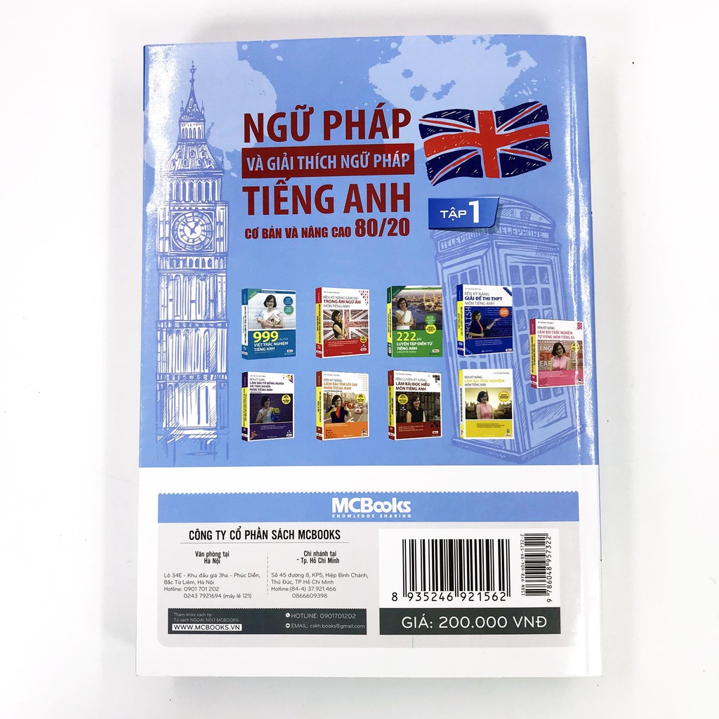 Sách - Ngữ pháp và giải thích ngữ pháp tiếng Anh 80/20 cơ bản và nâng cao tập 1