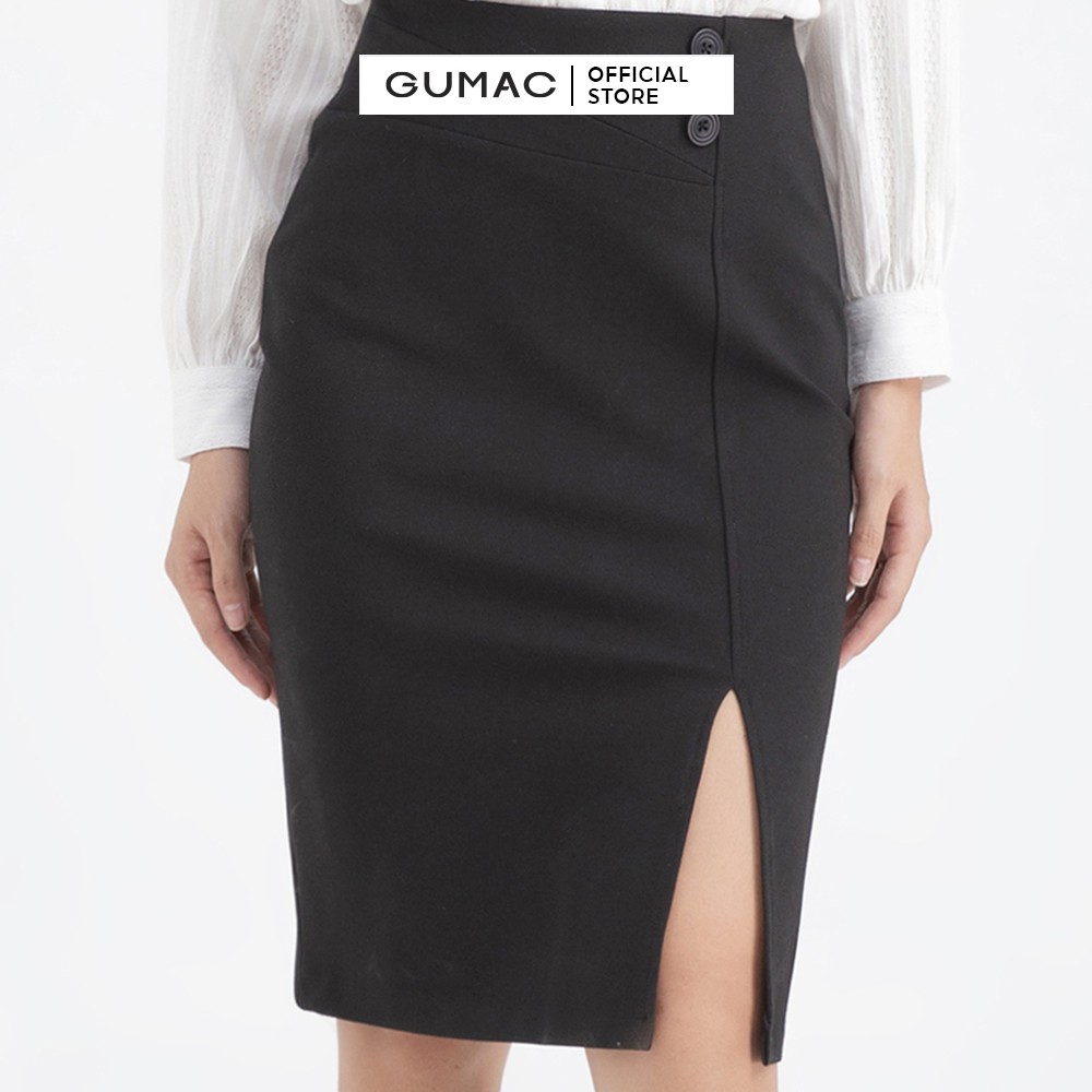 Chân váy bút chì xẻ tà GUMAC ôm body quyến rũ VB674 | BigBuy360 - bigbuy360.vn