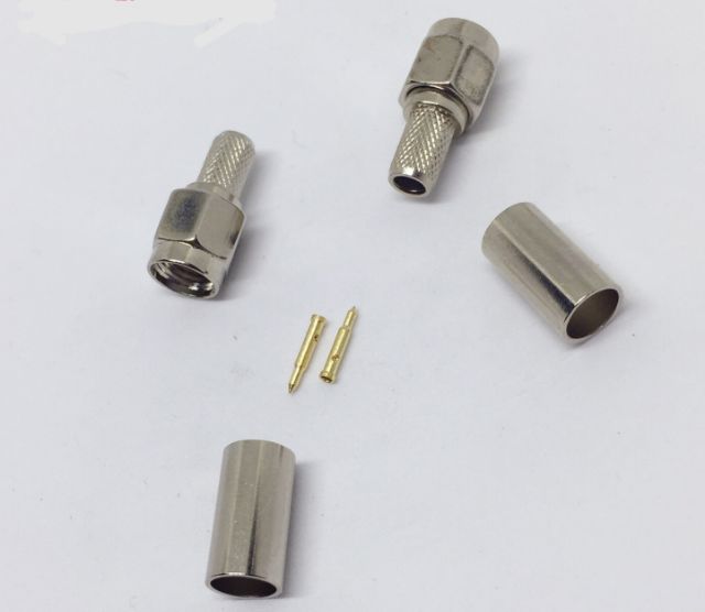 Đầu jack SMA đồng mạ niken nối cáp rg58 rg142 rg400