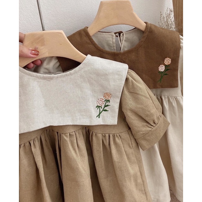 Váy linen bé gái