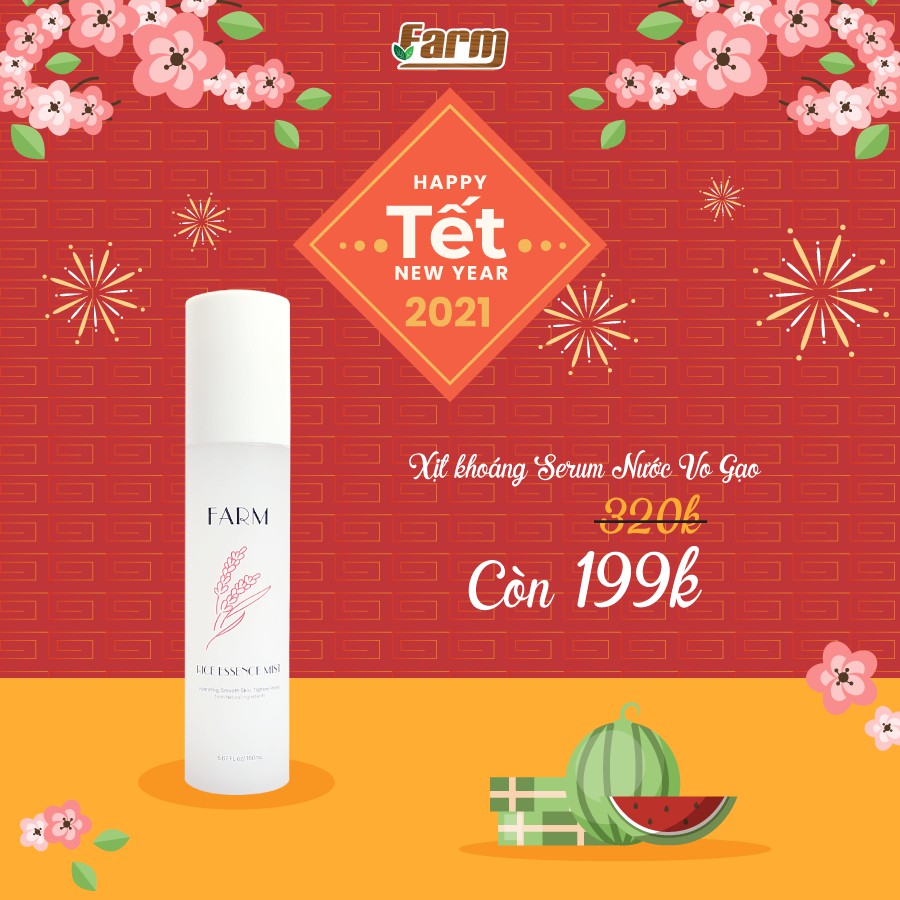 Xịt Khoáng Serum Nước Vo Gạo Farm