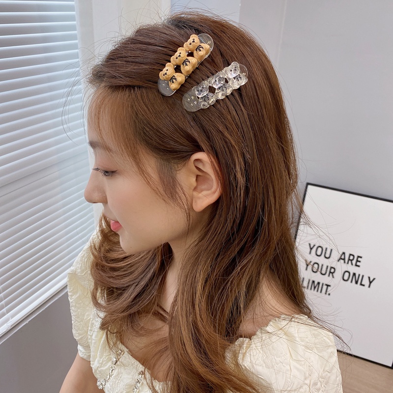 Kẹp Tóc Hình Gấu Hoạt Hình Dễ Thương Phong Cách Hàn Quốc Cho Bé Gái
