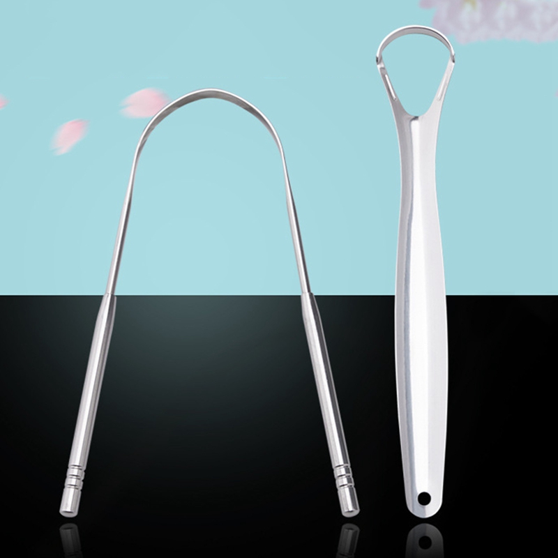 [Hàng mới về] Set 2 Dụng Cụ Cạo Lưỡi Bằng Thép Không Gỉ Vệ Sinh Miệng Tiện Dụng