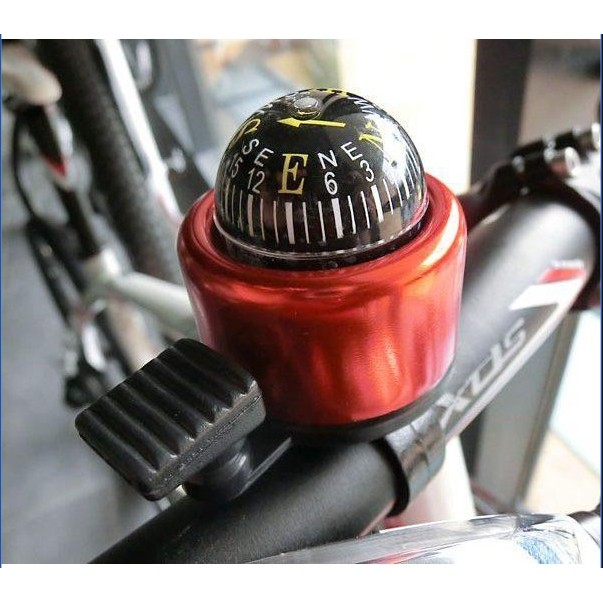 Chuông xe đạp hợp kim nhôm mạ điện nhiều màu có la bàn hình cầu