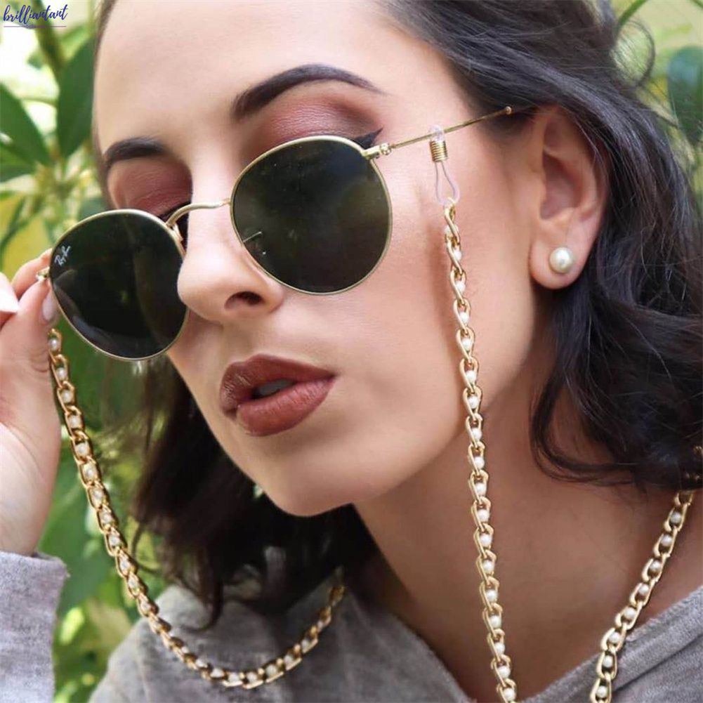 Fashion Pearl Metal Sunglasses Chain Glasses Chains Reading Glasses Cords  Anti-lost Laces Glasses Holder Eyewear Retainer Chains Lanyards AliExpress  | Pieces Metal Glasses Chains, Eyeglass Chain With Pairs Silicone Loops Sunglasses  Chain
