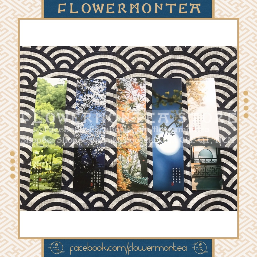 Set 10 Thẻ Đánh Dấu Sách | Bookmark Giấy - Phong Cảnh Trung Hoa