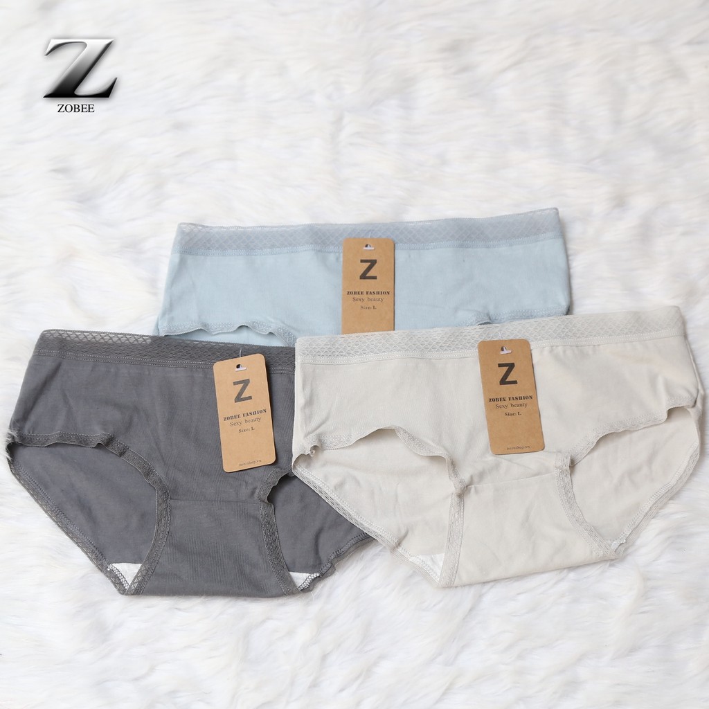 [Mã WAMADEC giảm 12% đơn từ 99k] ZOBEE Combo 3 Quần lót nữ Cotton thời trang QL 8135