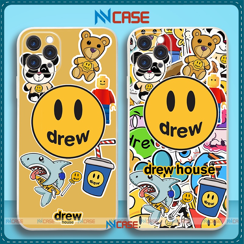 Ốp lưng iPhone Drew cạnh viền vuông silicon mềm dẻo cho iphone 6/6s/7/8/X/XS/XR/11/12/13 Pro Plus Max cute dễ thương đẹp