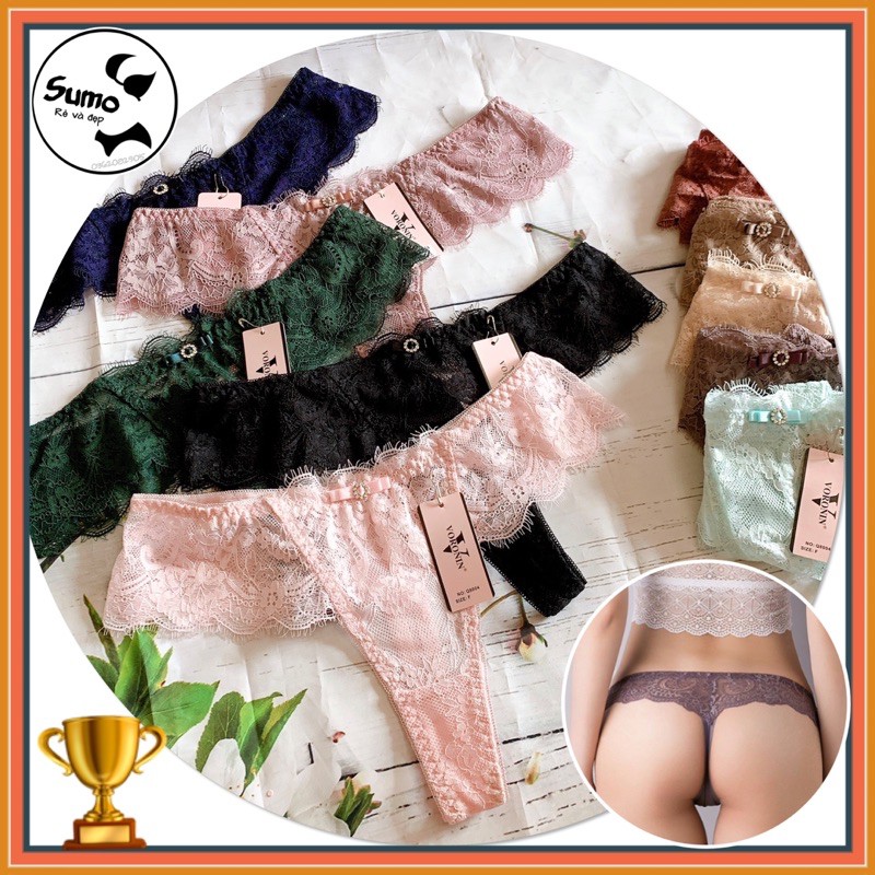 Combo 3 quần lọt khe - quần lót lọt khe ren mềm cao cấp Q8004 secxy, gợi cảm. Ảnh và video thật.