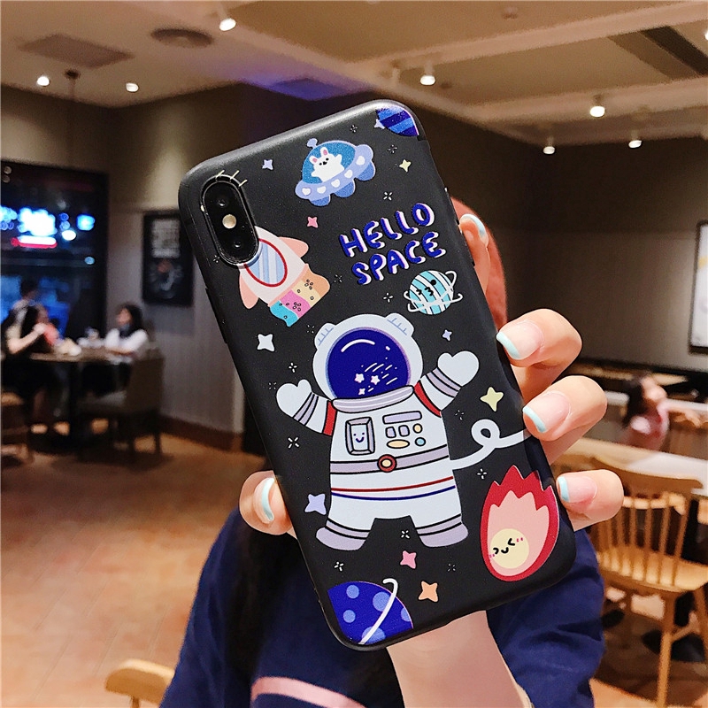 Realme XT X2 X Realme C1 Oppo A8 K3 K5 Reno 2 F5 Youth F9 F11 F1 Plus spaceman Space Bear Soft Case