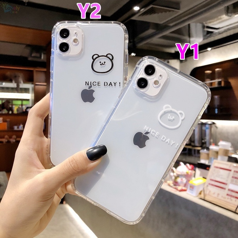 Iphone 12 Pro Max 12 Mini Se 2020 Xs Max 11 Pro Max Xr X Xs 6 7 8 6s PlusỐp Lưng Silicone Trong Suốt Hình Gấu Xinh Xắn Cho