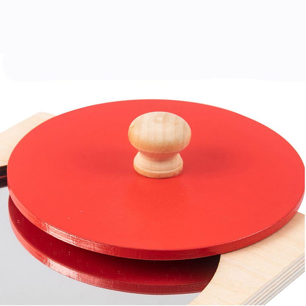 Bebetterm Bảng Hiệu Ứng Gương Hình Học Montessori Màu Đỏ Xanh Lam Nhận Dạng
