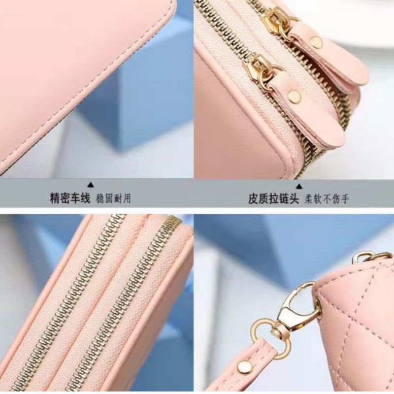 Ví nữ cao cấp cầm tay dáng dài hai ngăn khóa thời trang đẹp tiện dụng giá rẻ da PU OLUKA STORE VD034