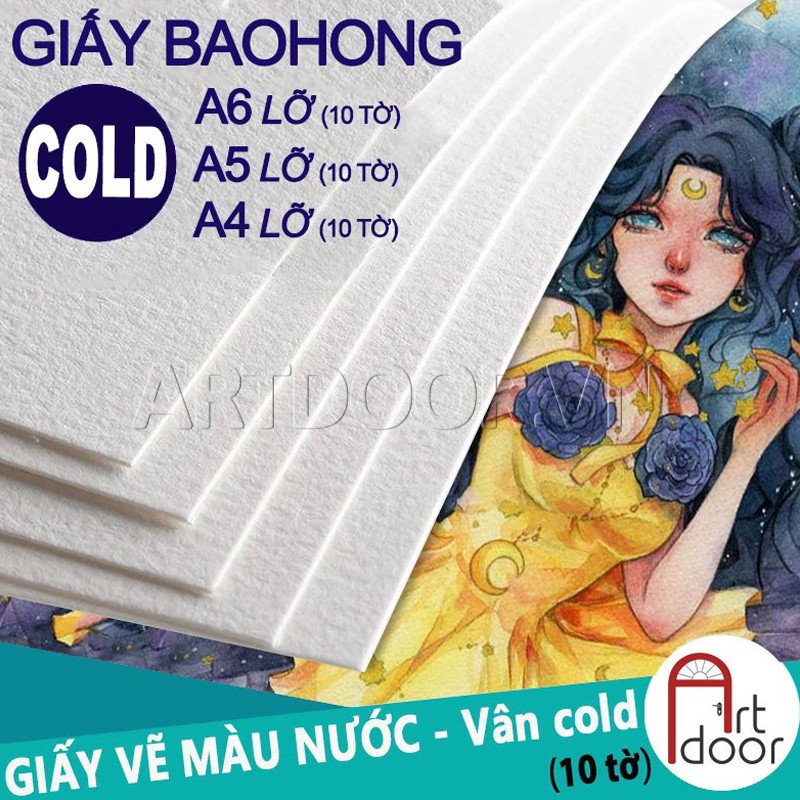 [ARTDOOR] Giấy vẽ màu nước BAOHONG 100% Cotton (vân nổi COLD)