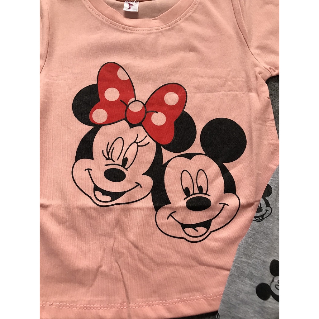 Bộ bé gái Mickey áo cộ tay và quần ngố XHN556
