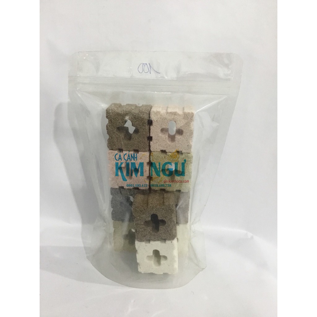 Combo 12 Viên Sứ Vuông Chữ Thập Lọc Nước Hồ Cá 4D