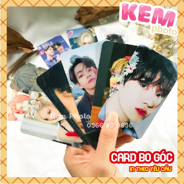 IN CARD BO GÓC theo yêu cầu - Card blackpink, bts, brightwin