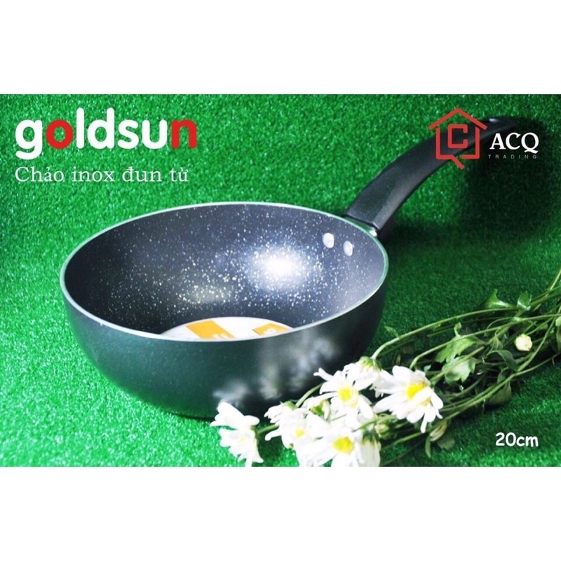 Chảo đá chống dính sâu lòng goldsun đáy từ 20cm GE520-IH