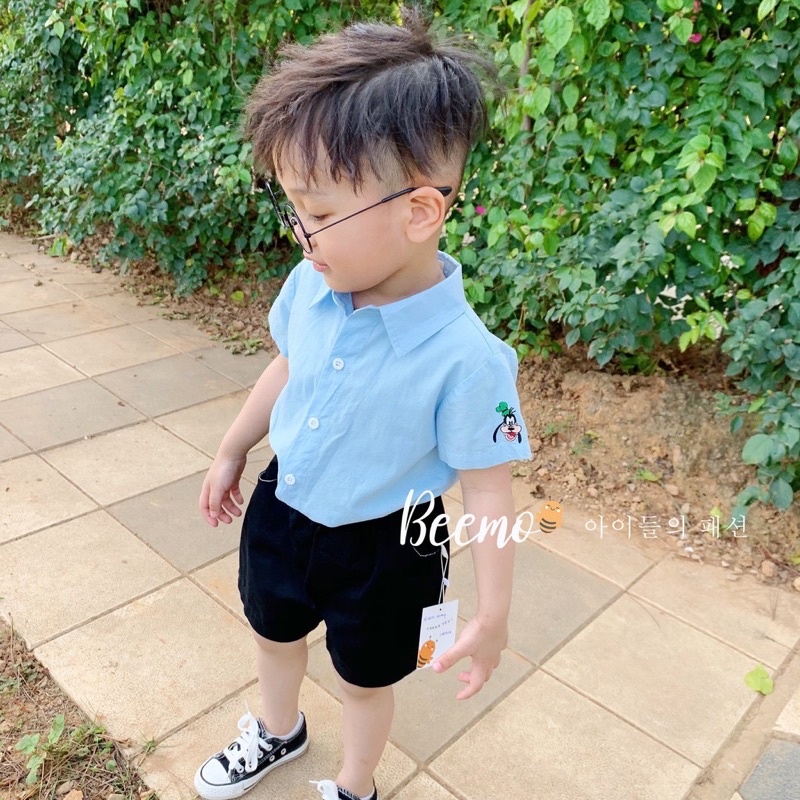 Áo sơmi cộc tay cho bé