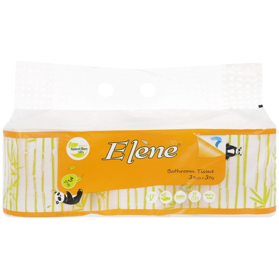Giấy vệ sinh Elene vàng tre 3 lớp có lõi dây 10 cuộn
